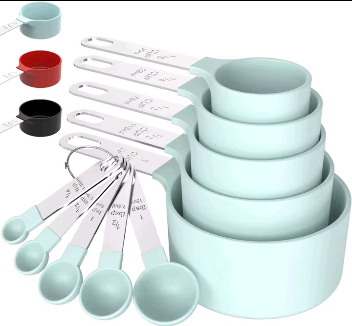 8-piece stainless steel measuring cups and spoons set with clear markings