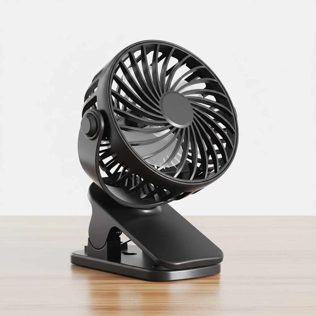 720° Rechargeable Clip-On Desk Fan with LED Night Light | Portable USB Cooling Fan