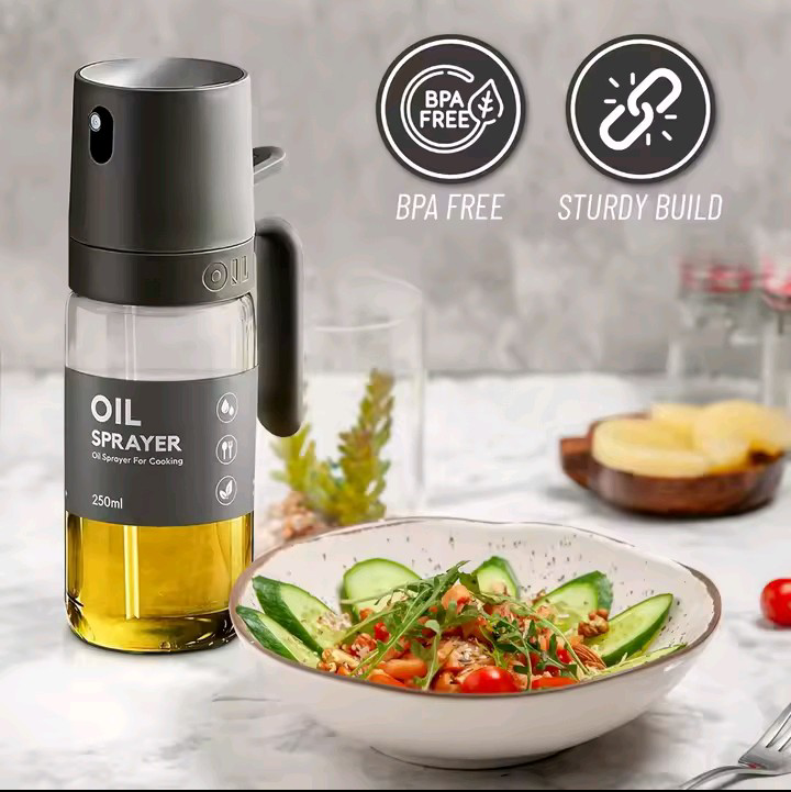 250ml Premium Glass Oil Sprayer | BPA-Free Olive Oil Mister | Refillable Cooking Spray Bottle