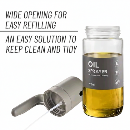 250ml Premium Glass Oil Sprayer | BPA-Free Olive Oil Mister | Refillable Cooking Spray Bottle