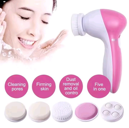 5-in-1 Electric Facial Cleansing Brush – Deep Face Cleanser, Blackhead Remover & Skin Massage Tool