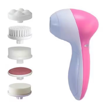 5-in-1 Electric Facial Cleansing Brush – Deep Face Cleanser, Blackhead Remover & Skin Massage Tool