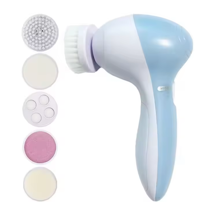 5-in-1 Electric Facial Cleansing Brush – Deep Face Cleanser, Blackhead Remover & Skin Massage Tool
