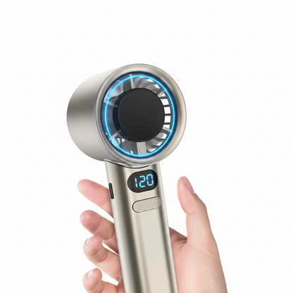 Portable Mini Handheld Fan – USB Rechargeable Personal Cooling Fan with 4 Speed Settings & LED Power Display