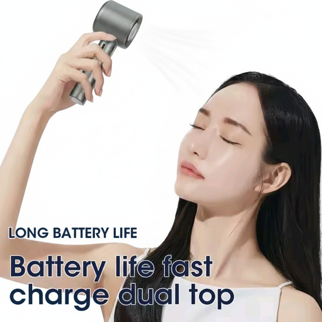 Portable Mini Handheld Fan – USB Rechargeable Personal Cooling Fan with 4 Speed Settings & LED Power Display