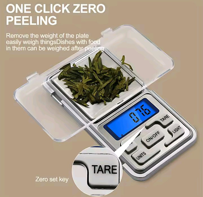 Digital Pocket Kitchen Scale 500g x 0.01g Precision LCD Mini Weighing Scale
