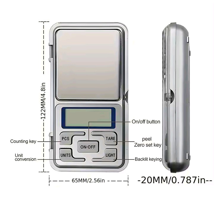 Digital Pocket Kitchen Scale 500g x 0.01g Precision LCD Mini Weighing Scale