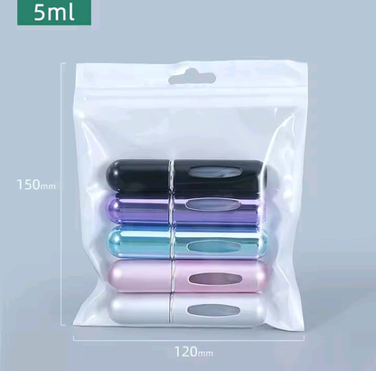 Set of 5 mini refillable perfume spray bottles 5ml portable travel atomizers