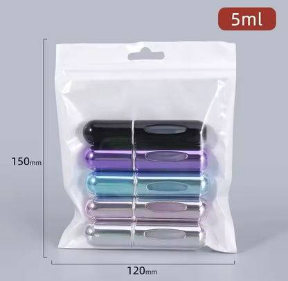 Set of 5 mini refillable perfume spray bottles 5ml portable travel atomizers