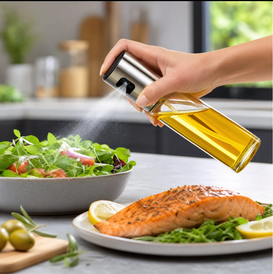 250ml Premium Glass Oil Sprayer | BPA-Free Olive Oil Mister | Refillable Cooking Spray Bottle