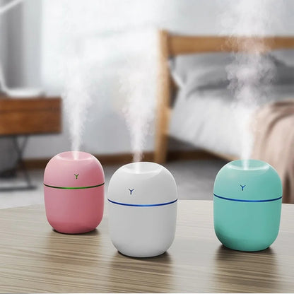 Portable ultrasonic humidifier with LED light