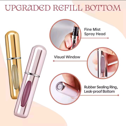 Set of 5 mini refillable perfume spray bottles 5ml portable travel atomizers