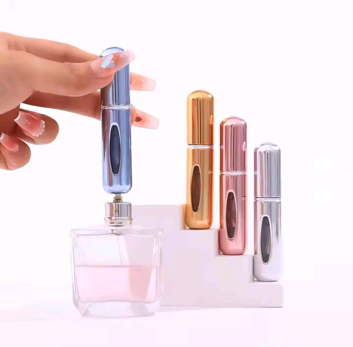 Set of 5 mini refillable perfume spray bottles 5ml portable travel atomizers