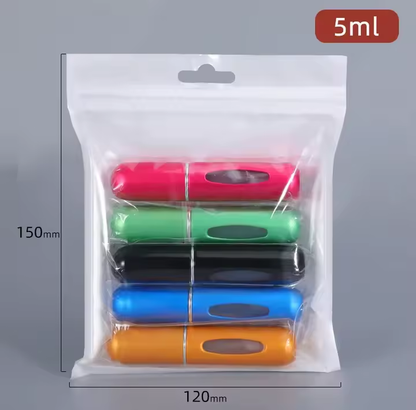 Set of 5 mini refillable perfume spray bottles 5ml portable travel atomizers